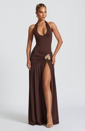 Orchid Whisper Plum Brown Maxi Skirt – view 2