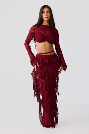 Siren Red Lace Skirt