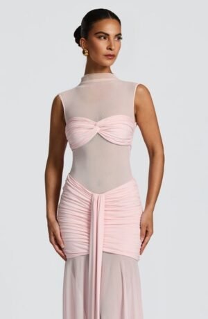 Orchid Mesh Blush Maxi Skirt – view 2
