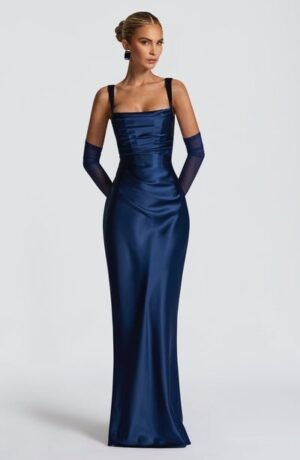 Liora Satin Navy Gown