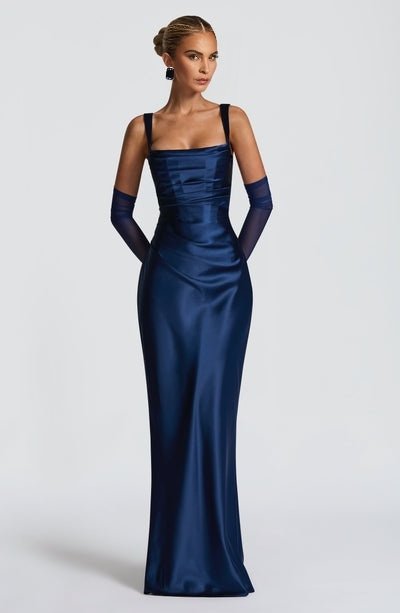 Liora Satin Navy Gown