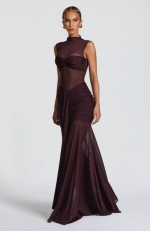 Orchid Mesh Plum Maxi Skirt