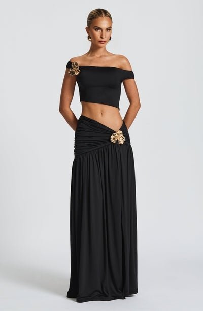 Twist Bardot Black Crop