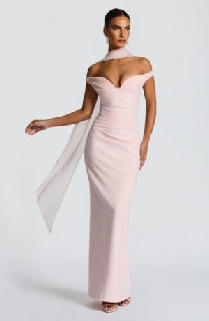 Bardot Column Blush Maxi Dress – view 2