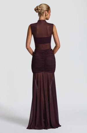 Orchid Mesh Plum Maxi Skirt – view 2