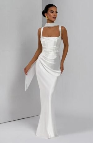Liora Satin Ivory Gown – view 2
