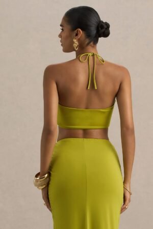 Aurora Chain Khaki Halter Top – view 2