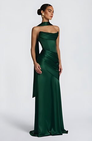 Moonlit Grace Emerald Maxi Dress – view 2