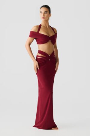 Isla Breeze Burgundy Mesh Skirt – view 2