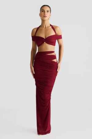 Aurelia Cut-Out Red Skirt