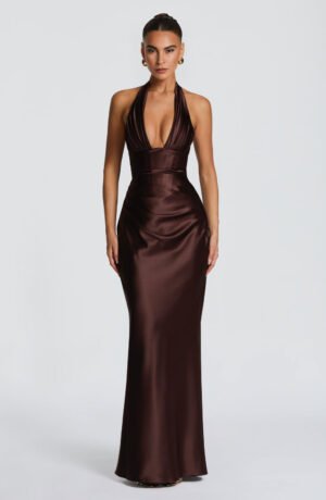 Plum Brown Muse Maxi Dress