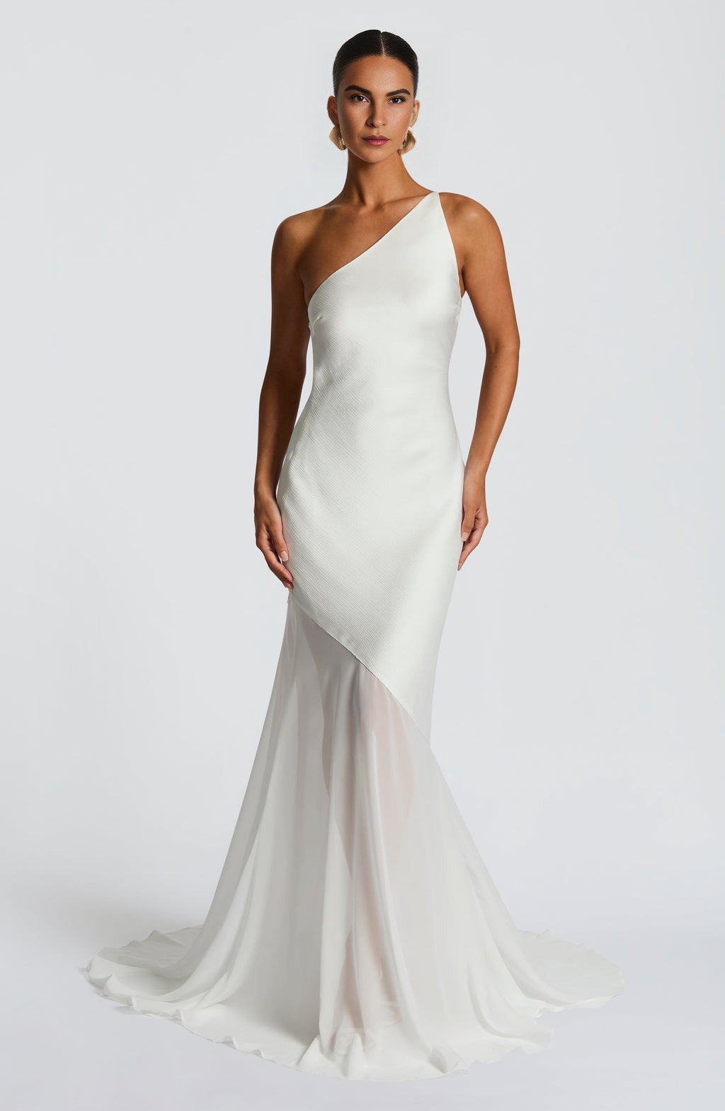Midnight Tide One-Shoulder Ivory Gown