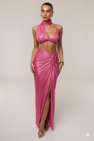 Roselle Sequin Wrap Skirt – view 2