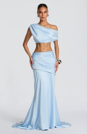 Satin Glacier Blue Sculpt Co-Ord Set