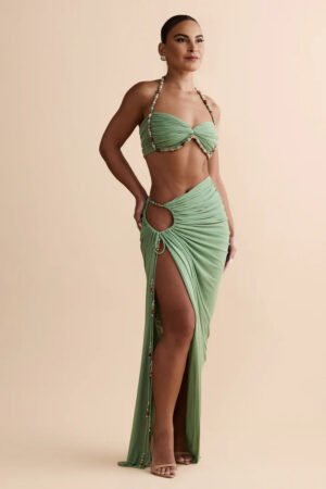 Azure Escape Sage Mesh Skirt – view 2