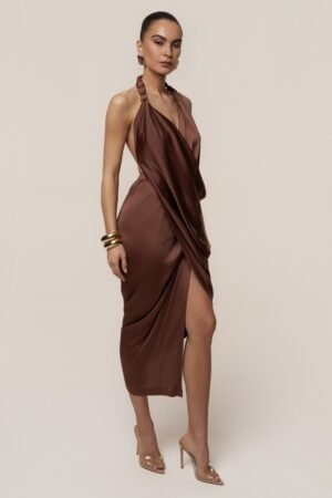 Brown Drape Dress – view 2