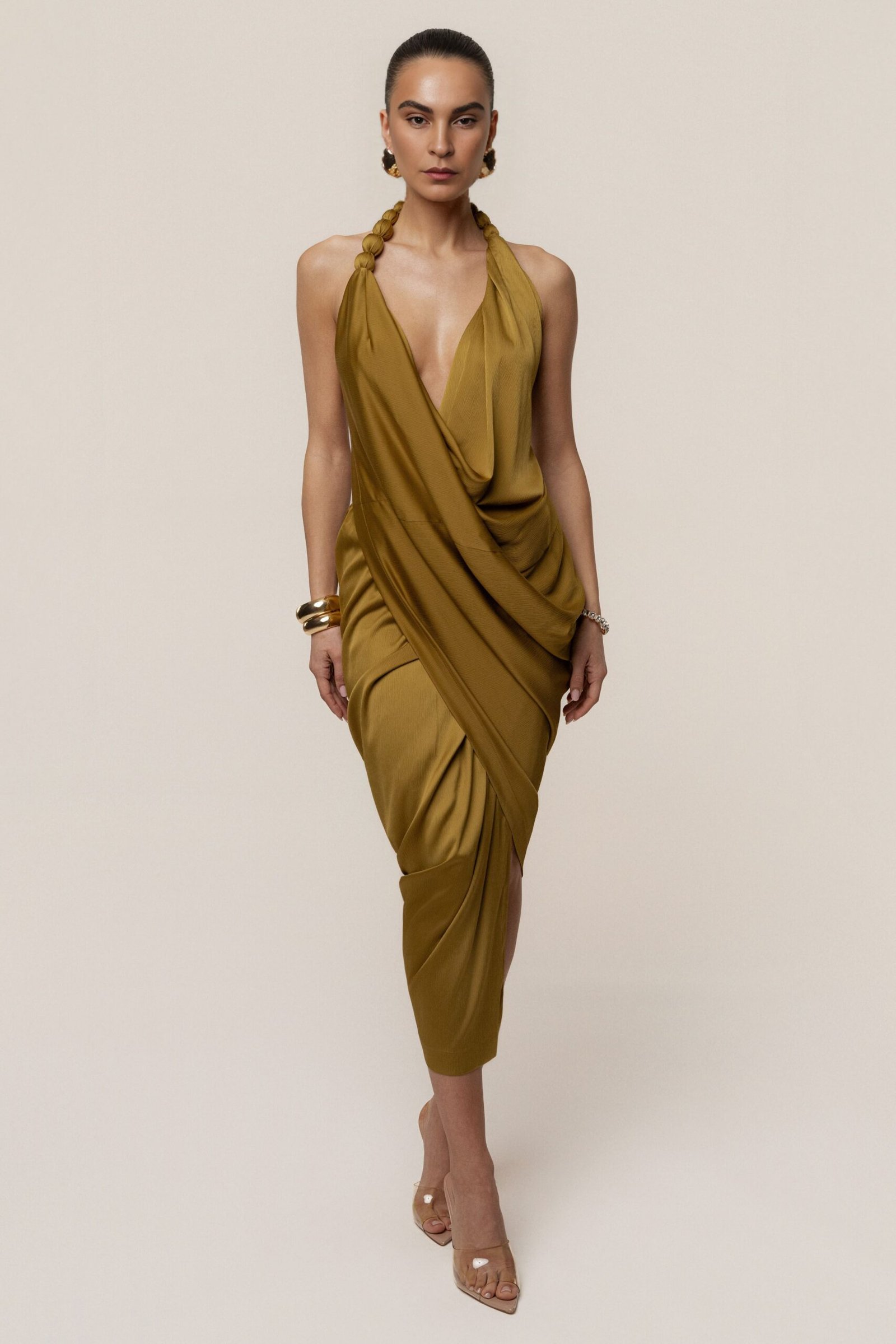 Lime Drape Dress