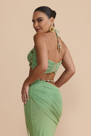 Soleil Off-Shoulder Sage Crop – view 2