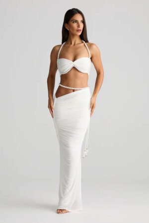 Astoria Pearl Mesh Maxi Skirt