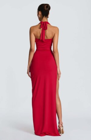 Lume Halter Red Maxi Dress – view 2