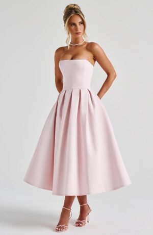 Blush Belle Strapless Midi Dress – view 2