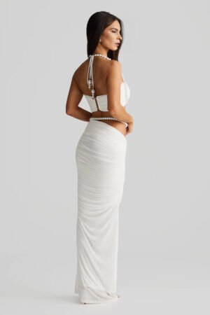 Astoria Pearl Mesh Maxi Skirt – view 2