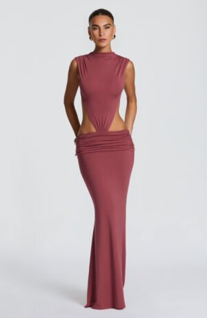 Ave Rose Brown Maxi Dress