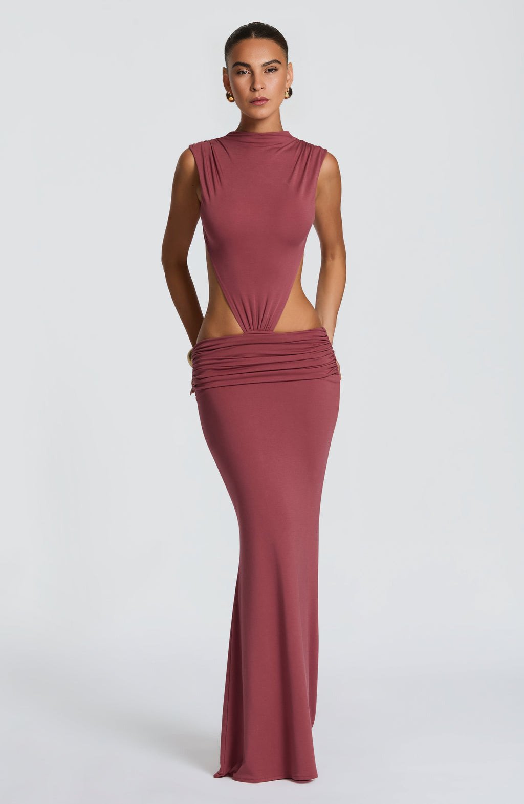 Ave Rose Brown Maxi Dress