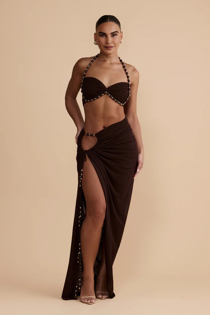 Lunara Mesh Sage Skirt